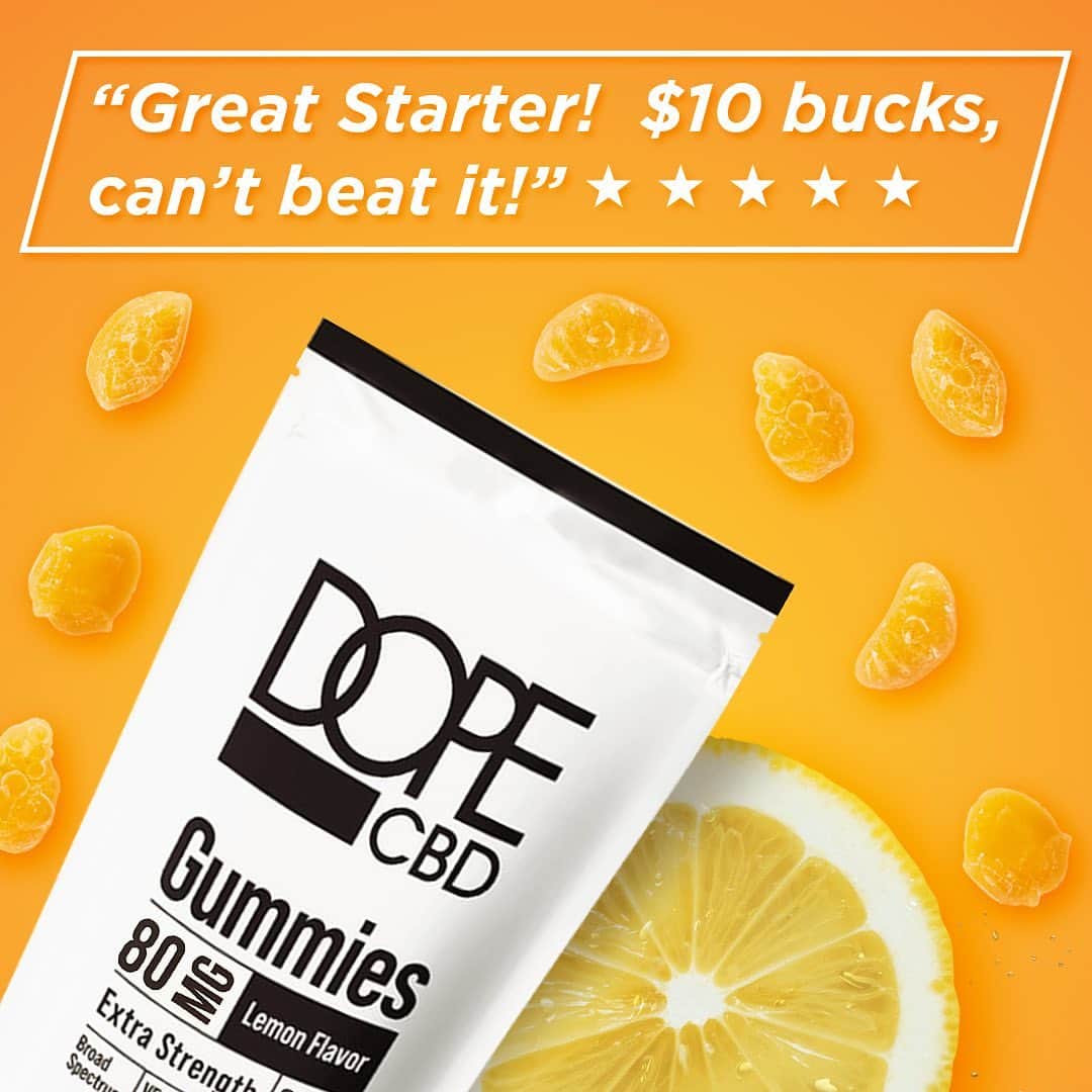 DOPEのインスタグラム：「Ease into CBD with our Dope Gummies! 🍊」