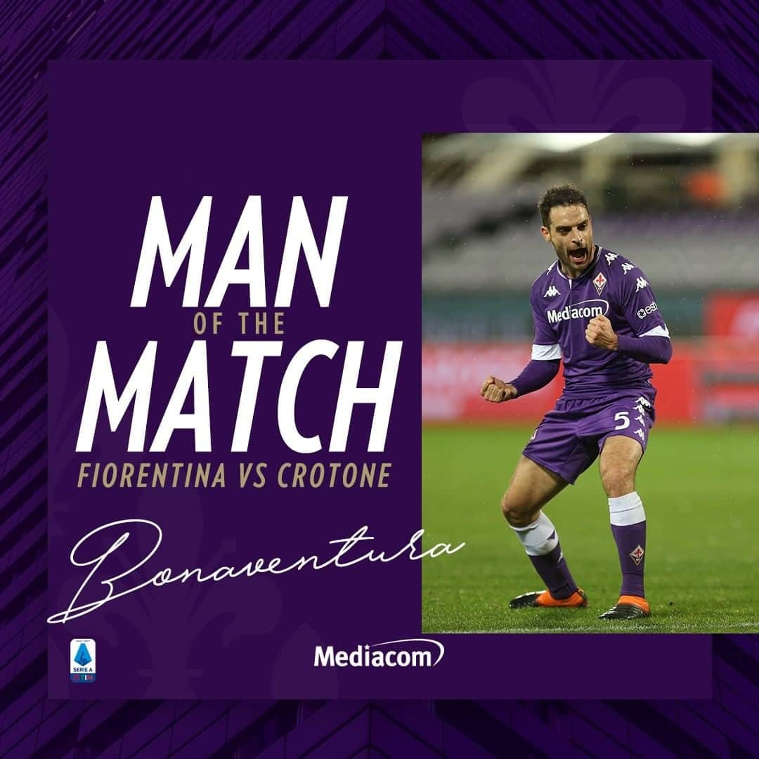 ACFフィオレンティーナさんのインスタグラム写真 - (ACFフィオレンティーナInstagram)「🎖 MAN OF THE MATCH  Il migliore in campo di #FiorentinaCrotone scelto da voi è @jackbonaventura 👏 You picked Jack Bonaventura as #FiorentinaCrotone Man of the Match 💪  #ForzaViola 💜 #Fiorentina #ACFFiorentina #JackBonaventura #Bonaventura #ManOfTheMatch」1月27日 0時11分 - acffiorentina