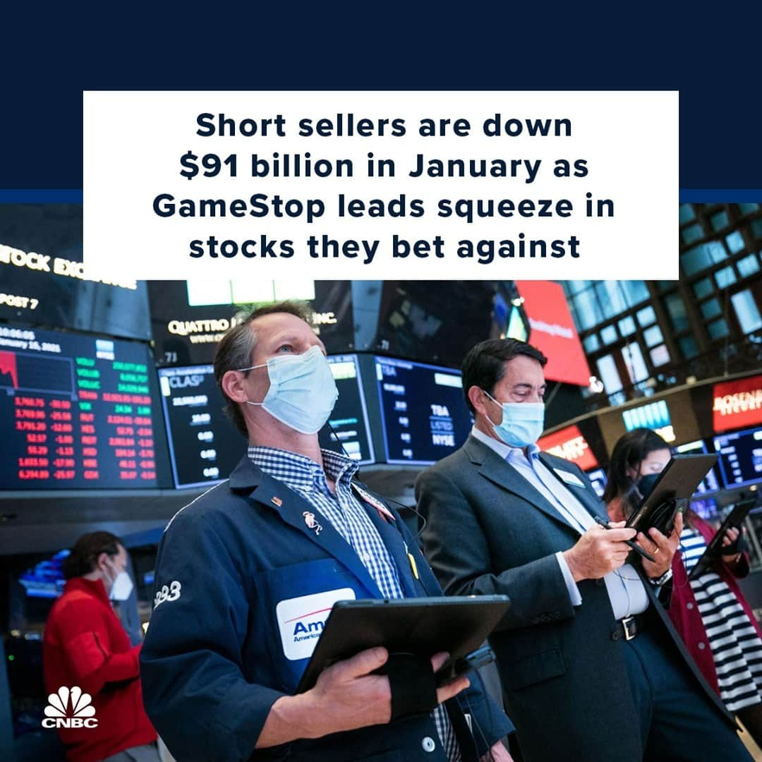 CNBCさんのインスタグラム写真 - (CNBCInstagram)「Short sellers are on the ropes — or are they? ⁠ ⁠ Short sellers clearly have picked the wrong names in January. The GameStop phenomenon — where buyers deliberately target heavily shorted stocks — is only the most recent development in a long series of failures from short sellers. ⁠ ⁠ The market’s relentless rally has not been kind to short sellers for many years. For all the attention that is put on superstar short sellers, most of these managers lose money. Equity shorts lost $243 billion in 2020, a return of negative 26%, according to S3 Partners. This month, their performance is even worse. In January alone, they are down $91 billion, according to S3.⁠ ⁠ Could this be the end of shorts? Not by a long shot. Link in bio for details.」1月27日 0時31分 - cnbc