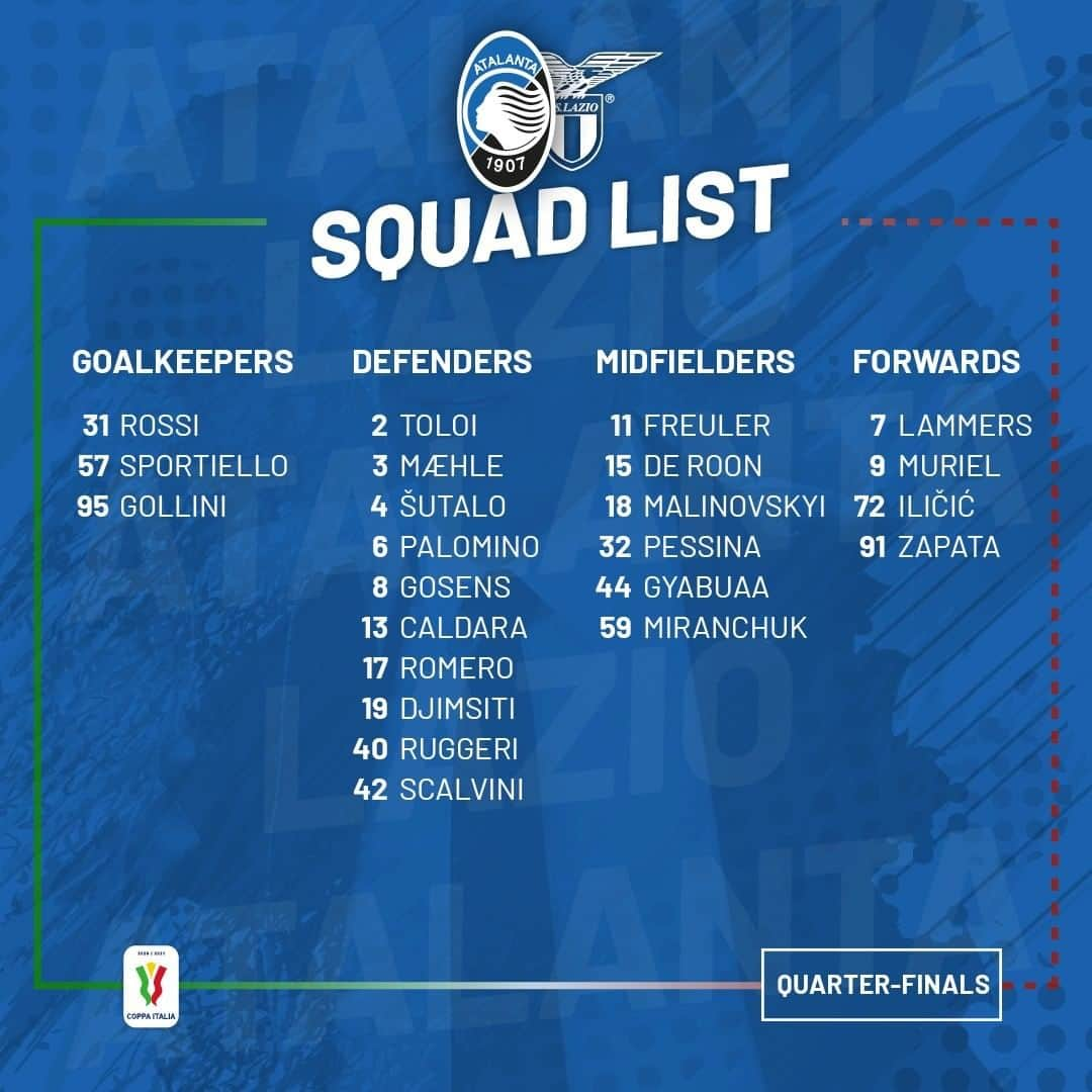 アタランタBCさんのインスタグラム写真 - (アタランタBCInstagram)「👀 Questi i nerazzurri convocati per #AtalantaLazio! 💪 Our squad list for the #CoppaItalia quarter-finals! ⠀ #GoAtalantaGo ⚫️🔵 #Atalanta #BergAMO #ForzaAtalanta」1月27日 1時11分 - atalantabc