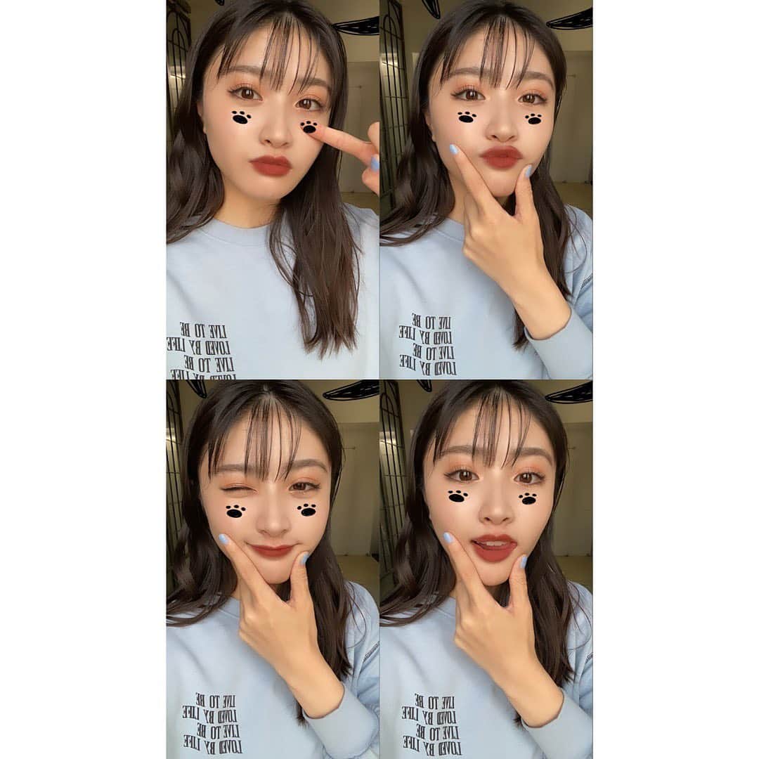 若林真帆のインスタグラム：「・ ・ ・ このエフェクト盛れるよね🐶 みんなが好きなエフェクト良ければ教えて☻」