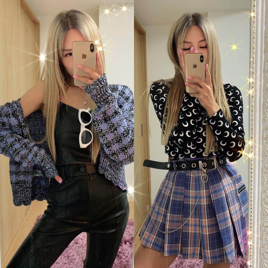 今田惟吹のインスタグラム：「Outfit battle. Left or Right ?」