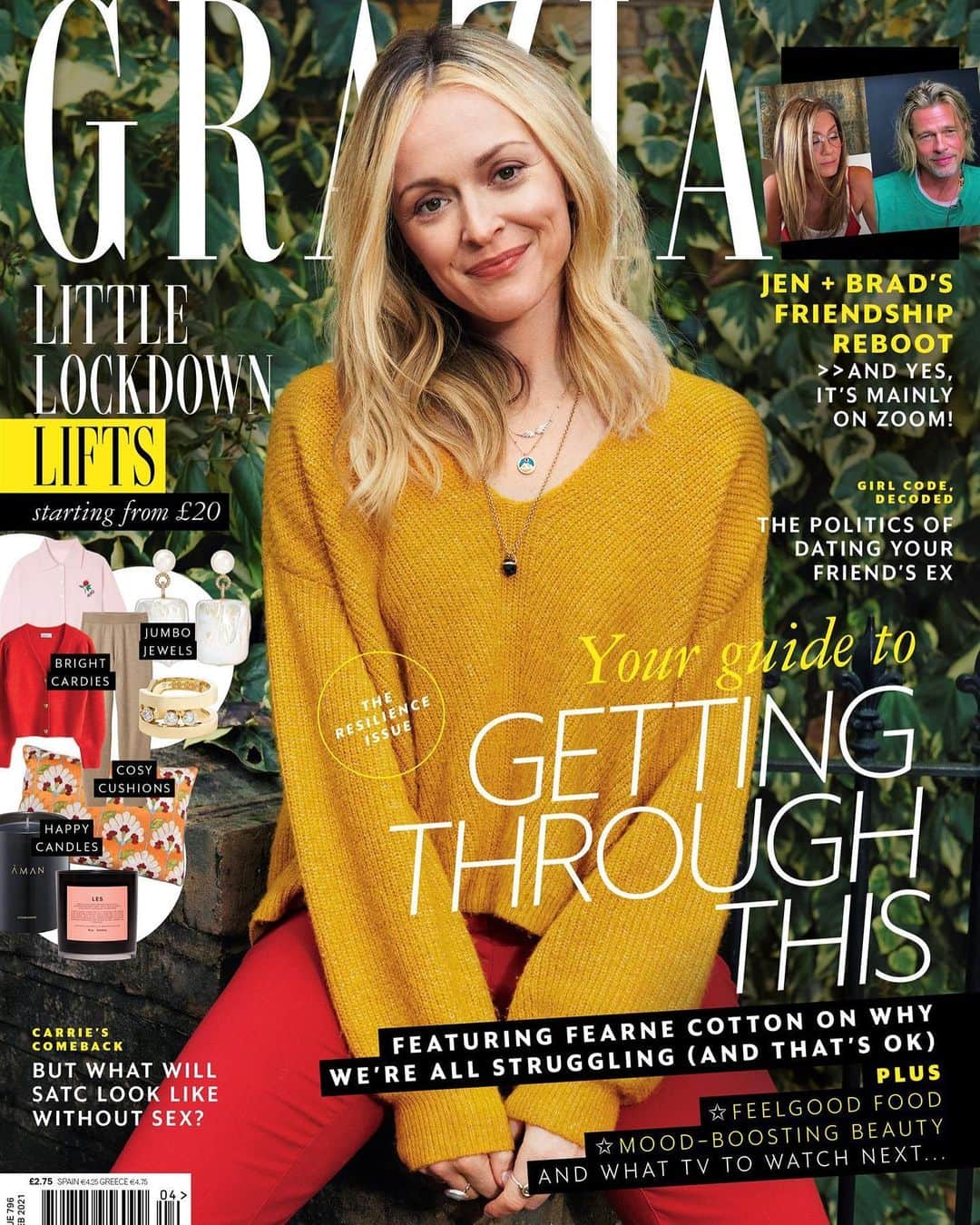 ファーン・コットンのインスタグラム：「Thank @graziauk for letting me have a natter with @pollyvernon for this weeks mag. I’m not sure there has been a time more necessary to talk about mental health. With so many struggling in extreme ways whether that’s due to anxiety about what’s happening, job loss, health anxiety, loneliness, abusive relationships and a lack of school for almost children, everyone is having a tough time. I’m certainly no expert of coping techniques but I do promise to always be honest and open and to try and help in my own tiny way.  It was also lovely to work with @rosalineshahnavaz again as she shot me at a social distance out the front of my house for this weeks mag. I wore my own clothes and popped in to check on the kids during our shoot. If you swipe to the last picture you can see bags of sand behind me that we had to crop out of shot 🤣」
