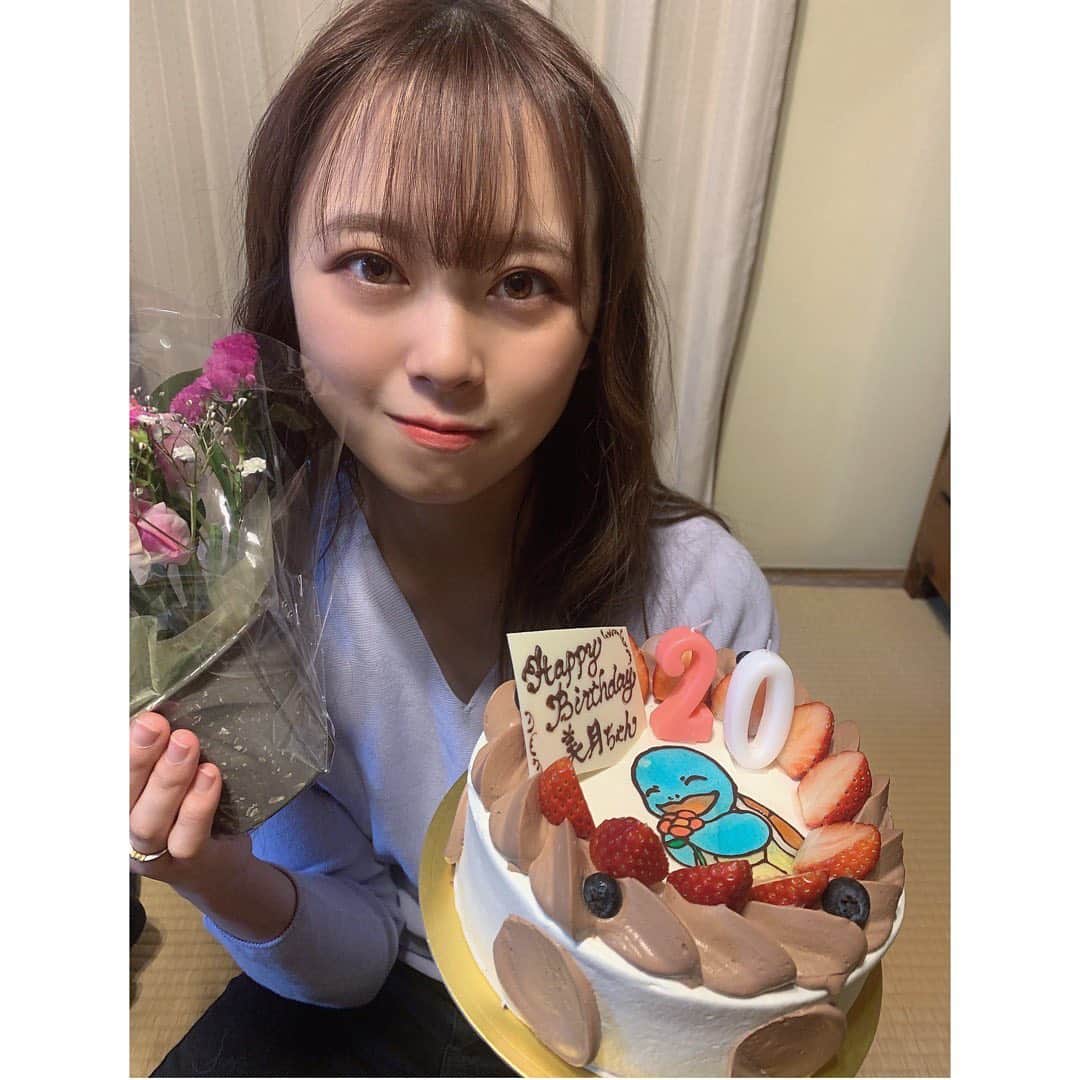 我妻美月のインスタグラム：「かわいすぎたゼニガメのけーき！大好きなケーキ屋さんで作ってもらった💙🥺味もぴかいちです🍰 ． ． #ゼニガメ#Pokemon#birthday #cake#instagood#instalike#japanesegirl」