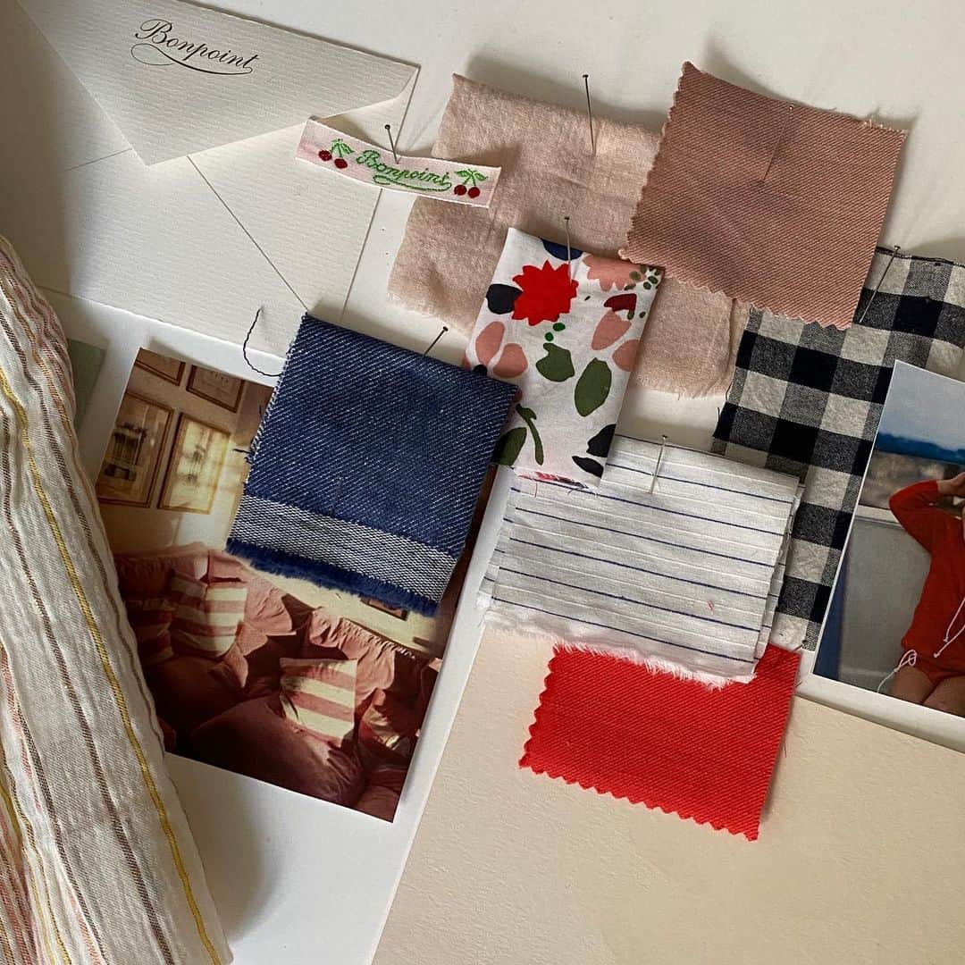 のインスタグラム：「Inspiration. Mood board for the beginning of the spring / summer 21 collection #inspiration #bonpoint #teaser #moodboard #🍒 #entreedesaison」