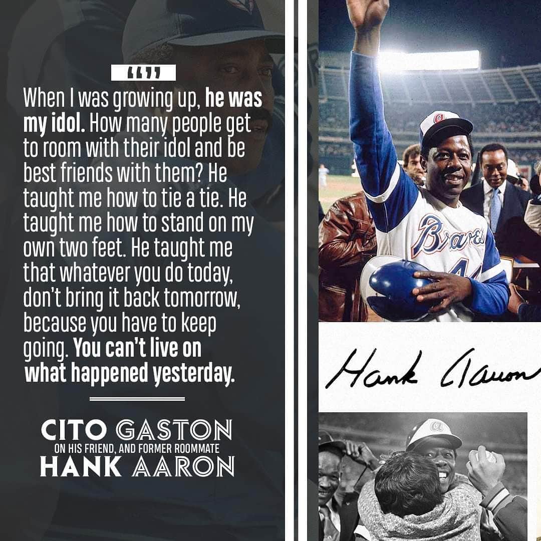 トロント・ブルージェイズさんのインスタグラム写真 - (トロント・ブルージェイズInstagram)「Hank Aaron was a role model and a best friend to Cito 💙 #For44」1月27日 2時20分 - bluejays