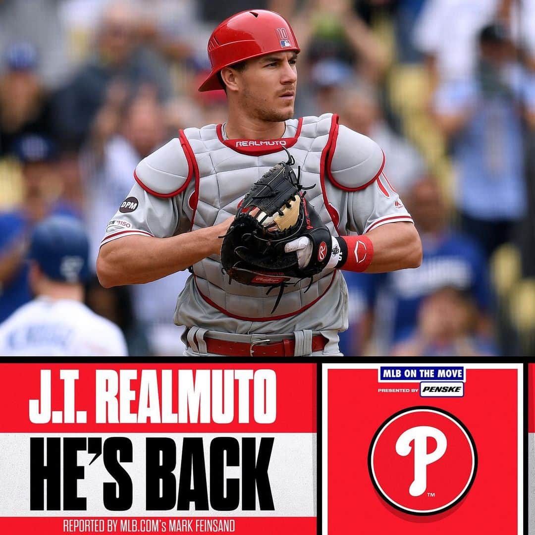 MLBさんのインスタグラム写真 - (MLBInstagram)「Star catcher J.T. Realmuto reportedly agrees to a 5-year, $115.5M deal to return to the Phillies, per MLB.com's Mark Feinsand.」1月27日 5時08分 - mlb