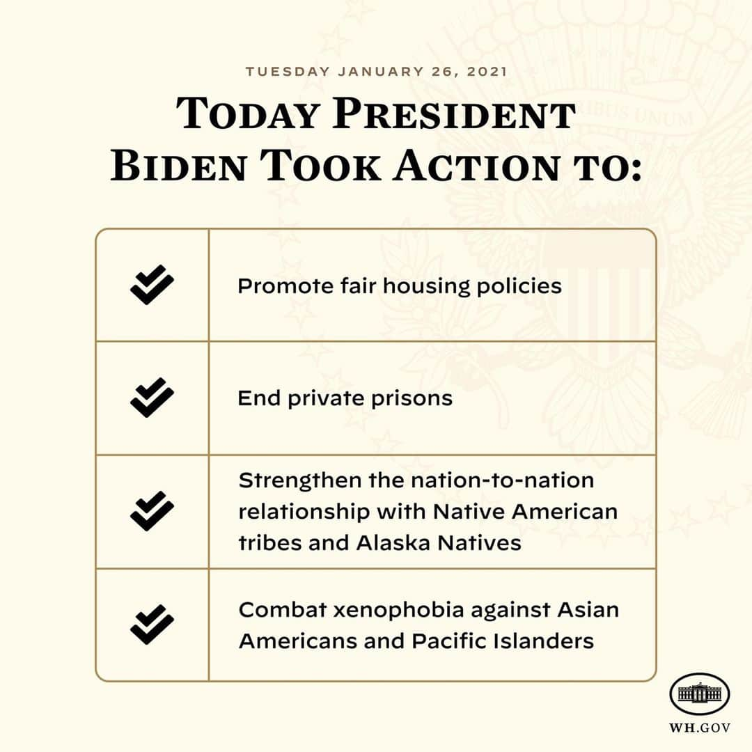 The White Houseさんのインスタグラム写真 - (The White HouseInstagram)「Today, President Biden signed executive actions that provide a down payment on advancing racial equity.」1月27日 6時01分 - whitehouse