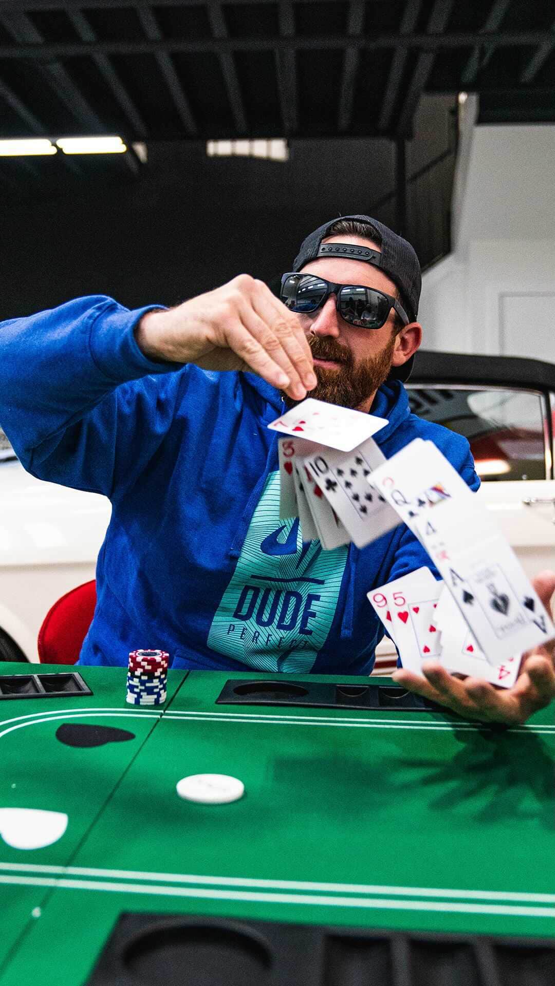 Dude Perfectのインスタグラム：「“Can somebody spot me a few chippies?” 😎🃏 #GameNightStereotypes」