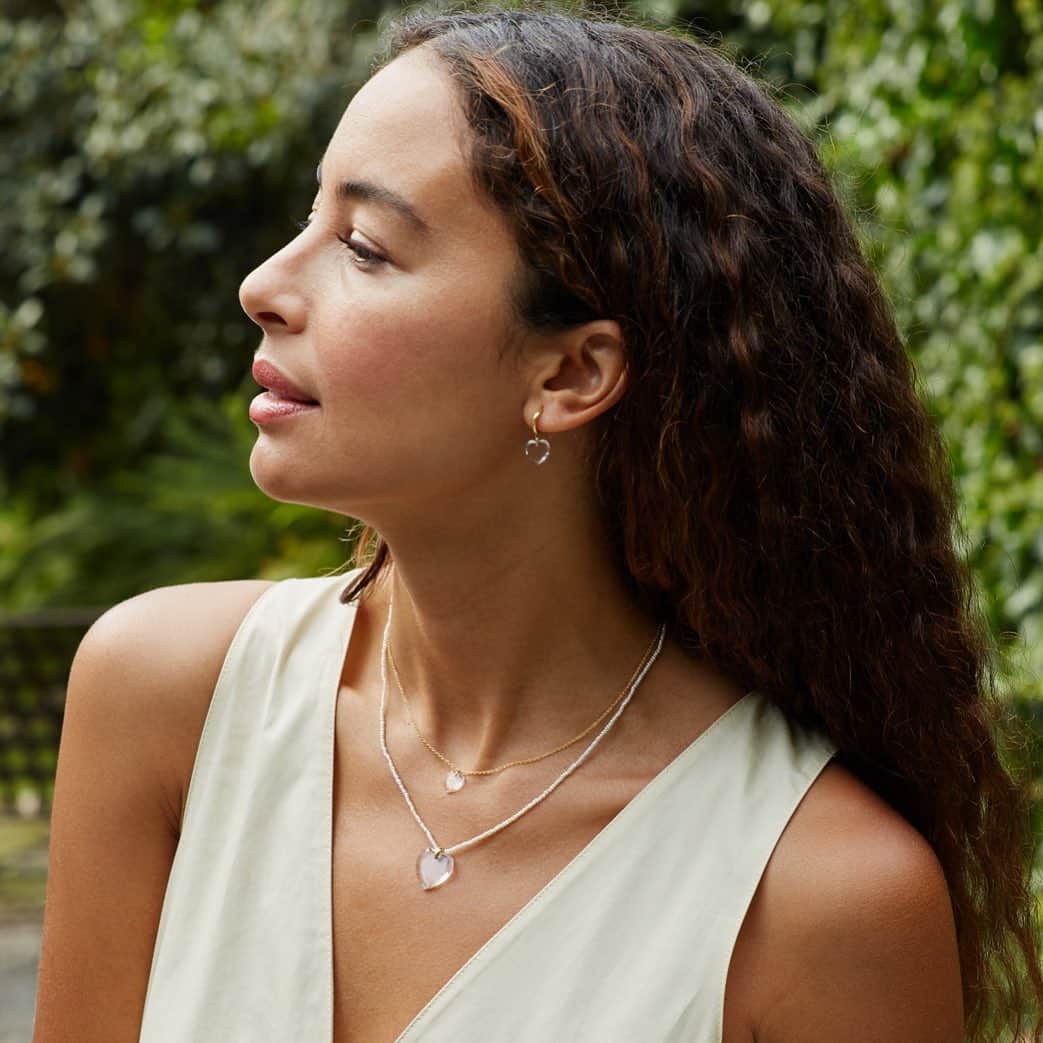 チャンルーのインスタグラム：「Hearts of glass 🤍New Crystal Heart pendants, just in time for Valentine's Day.」