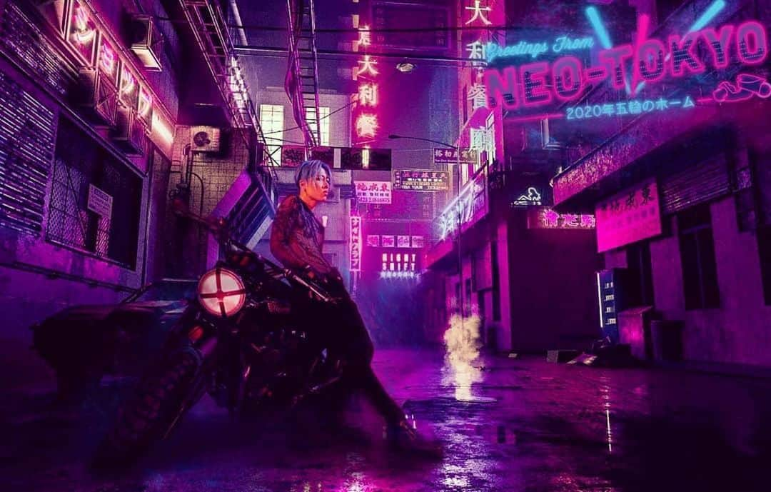 雅-MIYAVI-さんのインスタグラム写真 - (雅-MIYAVI-Instagram)「This is dope. Meet you there⚡️⚡️ #Repost @edy_berserker ・・・ - NEO TOKYO 2020 - @miyavi_ishihara  #MiyaviFanArt #holynights #noslpeeptilltokyo #bang #miyavi #graphicdesign #art #photoshop #adobe #glitch #graphicdesigner #neotokyo #vaporwave #neon #retrowave #jrock #NeedForSpeed #motocicleta #tattoos #bluehair #cyberpunk #synthwave #akira #miyavineedforspeed #stayhome #photographer #osaka #edyberserker」1月27日 8時51分 - miyavi_ishihara