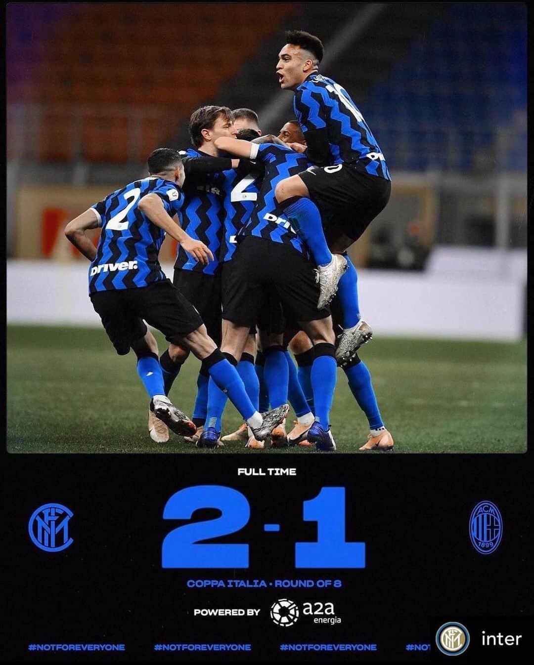 マルセロ・ブロゾビッチのインスタグラム：「Semifinale @inter ! 🖤💙」