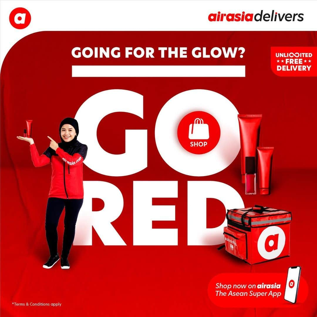 エアアジアさんのインスタグラム写真 - (エアアジアInstagram)「We have green and pink on the road but RED is here to change the game! #airasiaDelivers, always! 💪🏻🔴  Now even better with our extended UNLIMITED FREE DELIVERY!  Order your SHOP, FRESH, & FOOD purchases now on airasia, The Asean Super App or at airasia.com (link in our bio). T&Cs apply*. __________ *Promo is applicable in Klang Valley only. Launching in more cities soon. Stay tuned. For Food: Unlimited Free Deliveries for ALL across Food (up to 15km); Fresh: Use STAYHOME promo code and min. RM30 spend, no distance limitation; and for Shop: min. RM30 spend, no distance limitation.」1月27日 19時30分 - airasiasuperapp