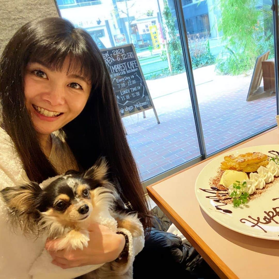 外村美姫さんのインスタグラム写真 - (外村美姫Instagram)「‪❤️HAPPY BIRTHDAY TO ME❤️❤️プロフィールからブログに飛べます❤️ ‬.☕️. ‪ #外村美姫 #しまむらコーデ #プチプラコーデ #今日のコーデ #しまむら #しまパト #しまむら購入品 #ティファニーと朝食を #チワックスティファニー #バースデープレート #誕生日ケーキ #インプレストカフェ  #水瓶座 #誕生日 #happybirthday #1月27日生まれ #オッドアイ #Tiffany #チワックス倶楽部 #チワックス部 #Chihuachshund #いぬすたぐらむ #ミックス犬 #ワンコなしでは生きて行けません会 #dogstagram #instadogs  #IMPRESTCAFE #aneacafe #hatchobori #店内犬ok」1月27日 19時27分 - mikitonomura