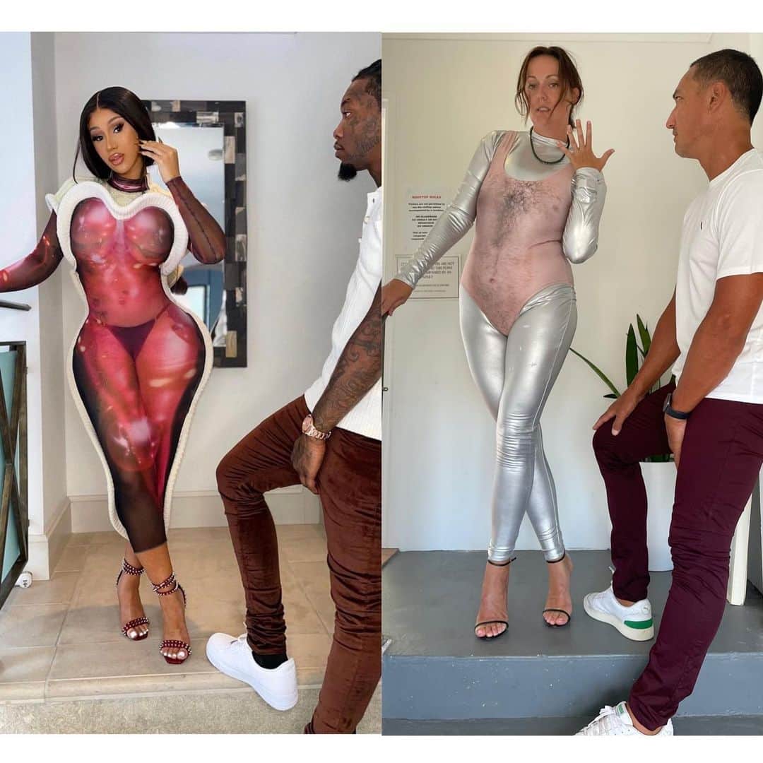 セレステ・バーバーのインスタグラム：「Spicing up date night.  #celestechallengeaccepted  #celestebarber  #funny  #hothusband  #cardib  #offset」