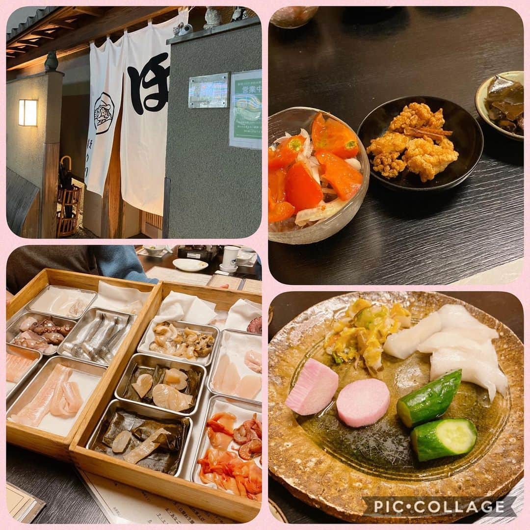 大谷咲子のインスタグラム：「先日 #鮨ほり川  さんに行きました✨ 今年唯一の新年会です😘 選べるお刺身🥰えんがわのしゃぶしゃぶがとろけました… お任せで出てくるお寿司も全て美味しくて、せとか(おみかん)のお寿司も…！ワサビと合うんだ〜ってびっくりでした😍 ウニ…😘😘😘 時短じゃなければ、気を使わなくて良くなったら、もっとたくさん追加もしたいなと思いました。  小学生からの幼馴染と、東京にきて10年来の友人。 2人が仲良くなってくれて3人で会えることがとってもうれしいです。 これからもよろしくお願いします🥺」
