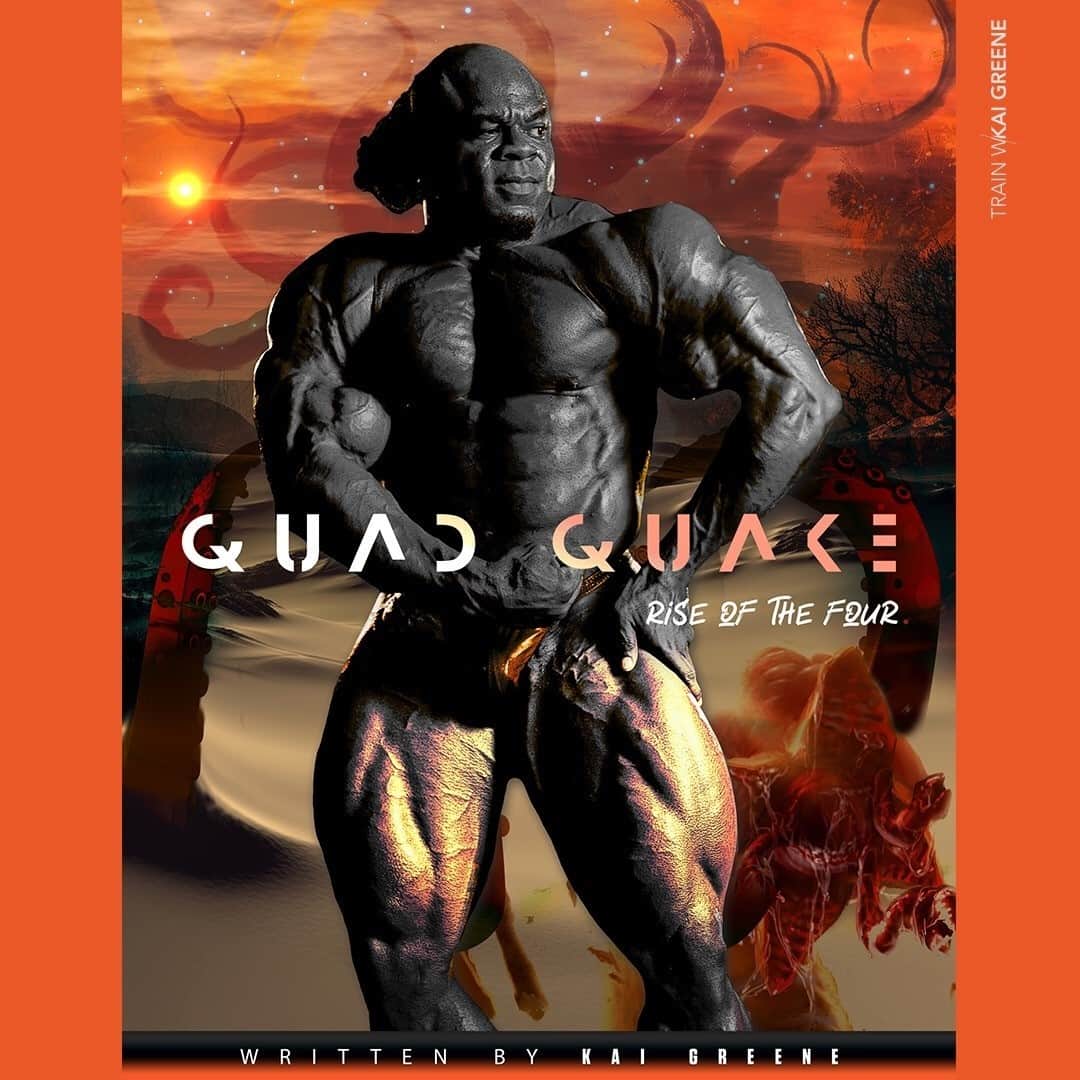 カイ・グリーンのインスタグラム：「Sculpt Legs of the GODS.   Grab ahold of your new leg day guide to greatness. Quad Quake is an extreme mass building protocol designed for those not faint of heart. Derive the tips and tricks used by the ancient titans.  Find this eBook along with other books covering every topic to maximize your potential and wield the power of the gods!  Link in bio to get started TODAY 💯」