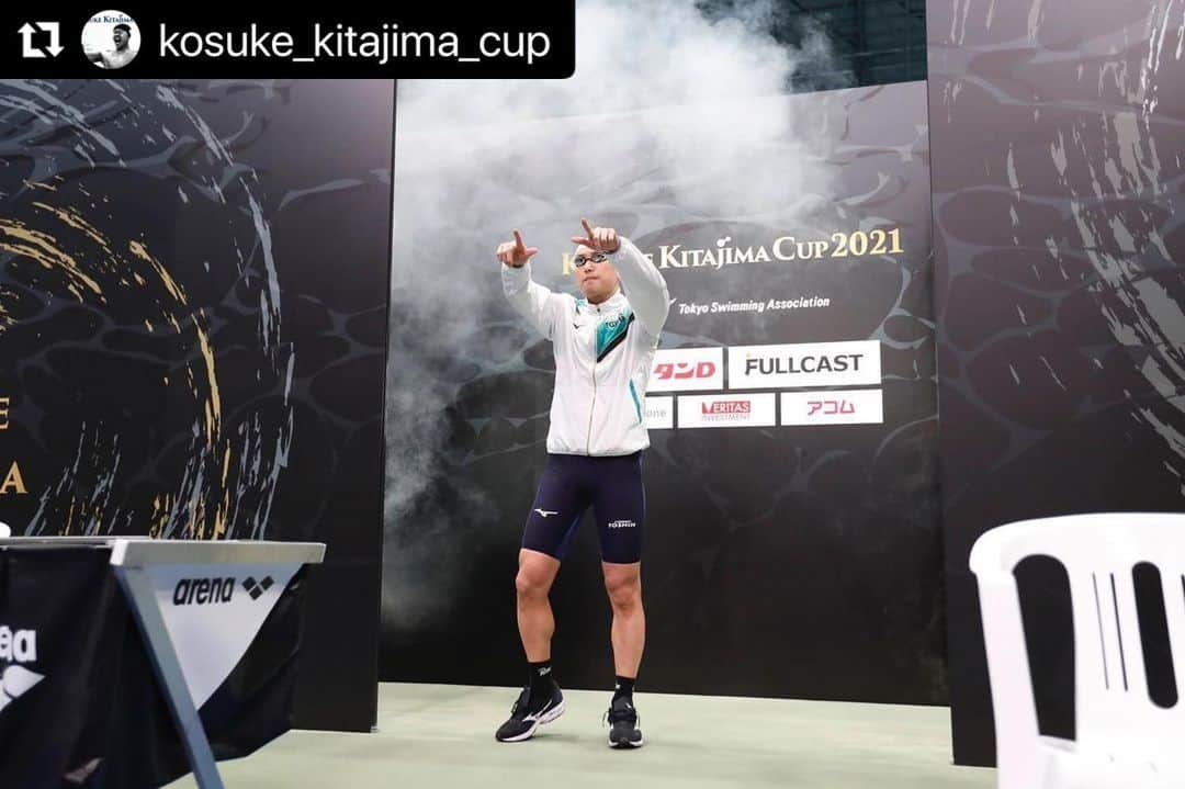 塩浦慎理のインスタグラム：「今シーズン初戦、優勝🥇 @kosuke_kitajima_cup _cup  #mizunoswim#gxsonic5」