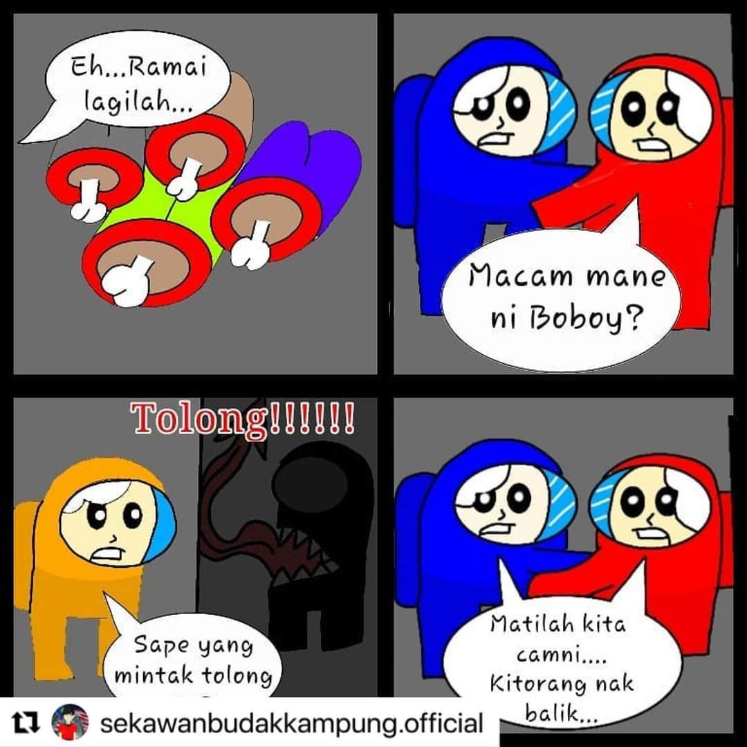 Koleksi Komik Malaysiaさんのインスタグラム写真 - (Koleksi Komik MalaysiaInstagram)「#Repost @sekawanbudakkampung.official with @make_repost ・・・ Komik Bersiri #1:Sekawan Budak Kampung X Among Us.Menghalau Impostor.(Part 2).Abaikan lukisan,lihat jalan cerita dia. #gengkomik #gengkomikdigital #gengkomikmalaysia #genganimasi #komikhebat #komiklawak #komikbersiri #komikmalaysia #komikboboy #komikdakwah #komikamongus #amongusfanart #amongus #amongusmemes #amongusart #amonguscomic #amongusmalaysia #sayahensem #muslim #ibispaintx」1月27日 21時09分 - tokkmungg_exclusive