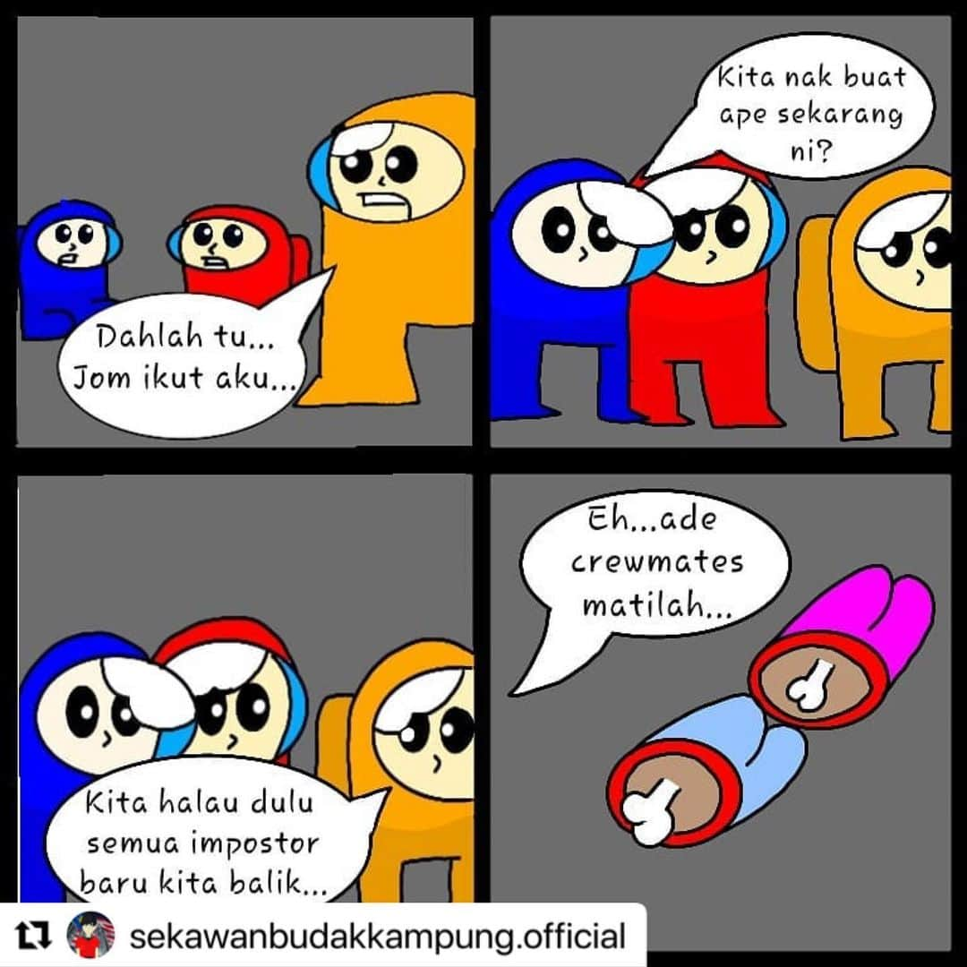 Koleksi Komik Malaysiaさんのインスタグラム写真 - (Koleksi Komik MalaysiaInstagram)「#Repost @sekawanbudakkampung.official with @make_repost ・・・ Komik Bersiri #1:Sekawan Budak Kampung X Among Us.Menghalau Impostor.(Part 2).Abaikan lukisan,lihat jalan cerita dia. #gengkomik #gengkomikdigital #gengkomikmalaysia #genganimasi #komikhebat #komiklawak #komikbersiri #komikmalaysia #komikboboy #komikdakwah #komikamongus #amongusfanart #amongus #amongusmemes #amongusart #amonguscomic #amongusmalaysia #sayahensem #muslim #ibispaintx」1月27日 21時09分 - tokkmungg_exclusive