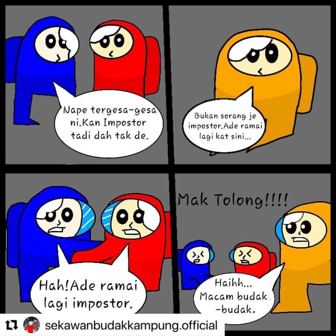 Koleksi Komik Malaysiaさんのインスタグラム写真 - (Koleksi Komik MalaysiaInstagram)「#Repost @sekawanbudakkampung.official with @make_repost ・・・ Komik Bersiri #1:Sekawan Budak Kampung X Among Us.Menghalau Impostor.(Part 2).Abaikan lukisan,lihat jalan cerita dia. #gengkomik #gengkomikdigital #gengkomikmalaysia #genganimasi #komikhebat #komiklawak #komikbersiri #komikmalaysia #komikboboy #komikdakwah #komikamongus #amongusfanart #amongus #amongusmemes #amongusart #amonguscomic #amongusmalaysia #sayahensem #muslim #ibispaintx」1月27日 21時09分 - tokkmungg_exclusive