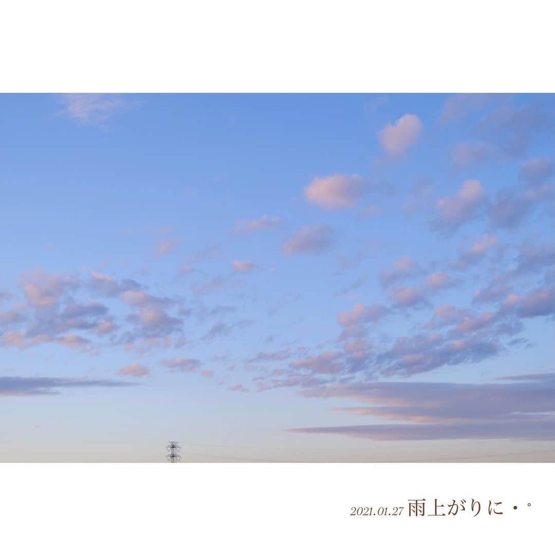 菊池真以さんのインスタグラム写真 - (菊池真以Instagram)「晴れてきた空💓 雨のにおいが残る空気✨ 穏やかな夕どきでした・°」1月27日 21時55分 - mai_sorairo