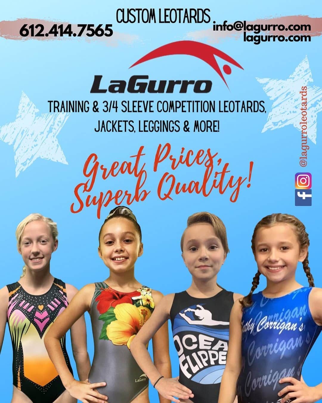 Inside Gymnasticsさんのインスタグラム写真 - (Inside GymnasticsInstagram)「#ad High quality custom leotards, leggings, jackets and more!! @lagurroleotards offers gorgeous apparel with original designs & allows you to create your own look for a very low price! Start shopping today by calling 612-415-7565 or email info@lagurro.com! 😃🤸🏻‍♀️🎉  #lagurro #gymnastics #gymnast #leo #leotard #apparel #custommade #gymlife #instadaily #shopping #workout #fitness」1月27日 22時53分 - insidegym