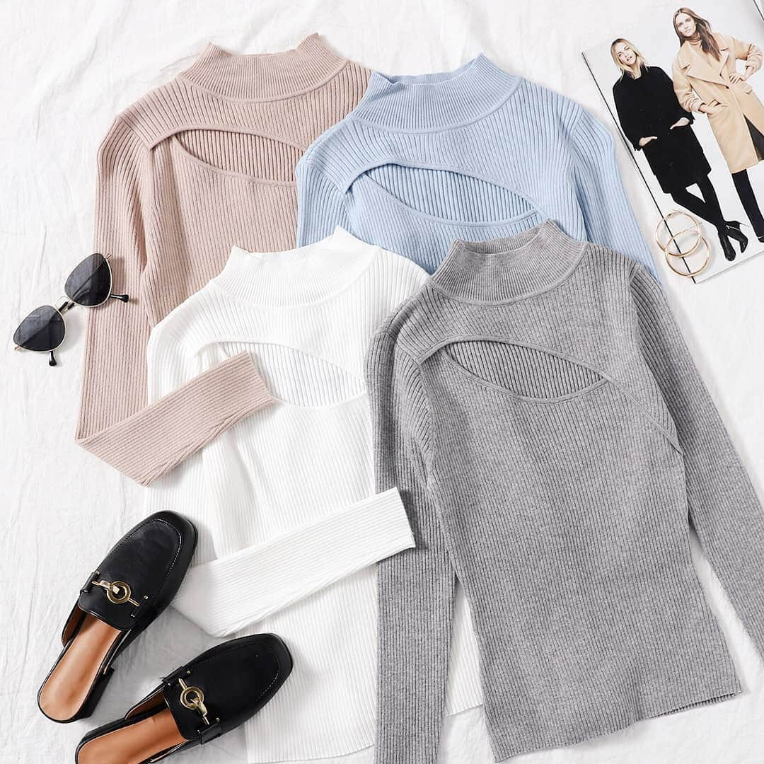 SHEINさんのインスタグラム写真 - (SHEINInstagram)「Which color are you picking? 🕊  Shop Item #: 1849365, 1812924, 1849350, 1849333  #SHEINstyle #SHEINSS21 #sweaterseason」1月27日 23時05分 - sheinofficial