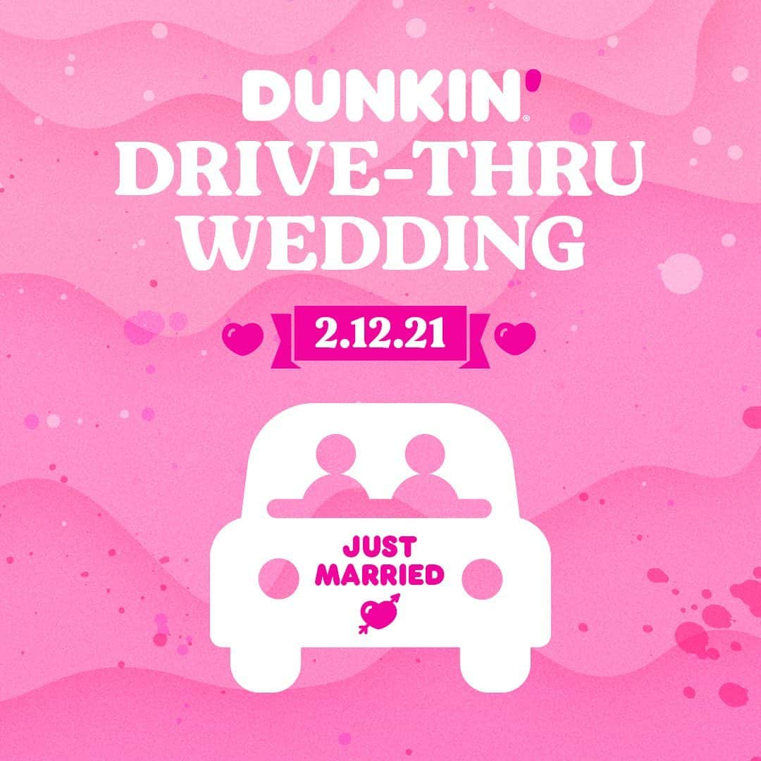 ダンキンドーナツさんのインスタグラム写真 - (ダンキンドーナツInstagram)「Calling all New Yorkers!!  Save the date 👰💍 because love is in the air, and in our Drive Thru! 🚙  Enter for a chance to win a Drive Thru wedding- courtesy of us. You read that right. Say “I do”, or renew your vows on 2.12.21  To Enter: 💗Follow @dunkin on Instagram 💗Post a photo showing us how Dunkin’ is part of your love story and/or why you want to get married at a Dunkin’ Drive-thru using #DunkinIDoContest. Don't forget to tag us @Dunkin'! 💗Further details in our bio!  No purchase necessary. 18+. New York State res only. Ends 1/30/21. Rules & marriage criteria: www.DDSweeps.com」1月28日 0時01分 - dunkin