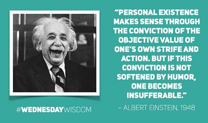 アルベルト・アインシュタインさんのインスタグラム写真 - (アルベルト・アインシュタインInstagram)「#WednesdayWisdom: “Personal existence makes sense through the conviction of the objective value of one’s own strife and action. But if this conviction is not softened by humor, one becomes insufferable.” – Albert Einstein, 1948」1月28日 0時18分 - alberteinstein