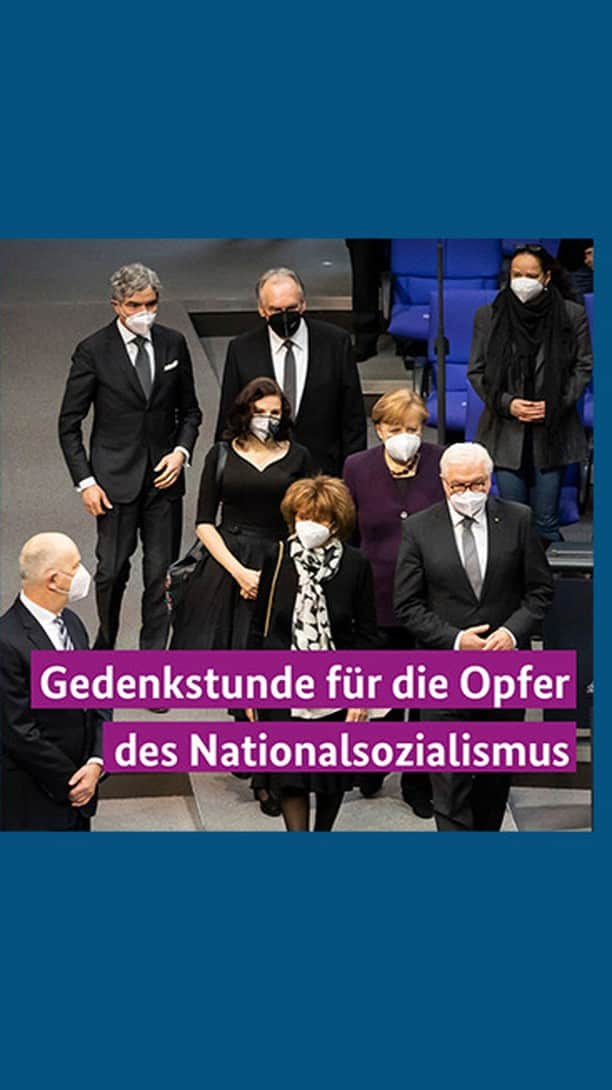 アンゲラ・メルケルのインスタグラム：「Sie dürfen nie vergessen werden: Heute haben Bundespräsident Steinmeier, Kanzlerin Merkel und weitere Vertreter der Verfassungsorgane der Opfer des Nationalsozialismus gedacht. Als Hauptrednerinnen der Gedenkstunde im Bundestag sprachen die Präsidentin der Israelitischen Kultusgemeinde München und Oberbayern, Charlotte Knobloch, und die Publizistin Marina Weisband.  --- They must never be forgotten: President Steinmeier, chancellor Merkel and other representatives of the constitutional bodies commemorated the victims of National Socialism today. The keynote speakers at the memorial hour in the Bundestag were the President of the Jewish Community of Munich and Upper Bavaria Charlotte Knobloch and the publicist Marina Weisband. . . . #Holocaustgedenktag #WeRemember #HolocaustMemorialDay #HolocaustRemembranceDay #Kanzlerin #Merkel #MemorialDay #RemembranceDay」