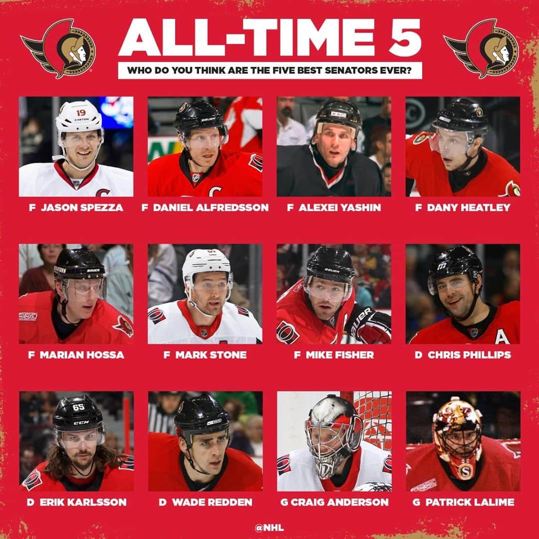 NHLさんのインスタグラム写真 - (NHLInstagram)「Top five players in @senators history? TAKE YOUR PICK ⬇️」1月28日 2時35分 - nhl