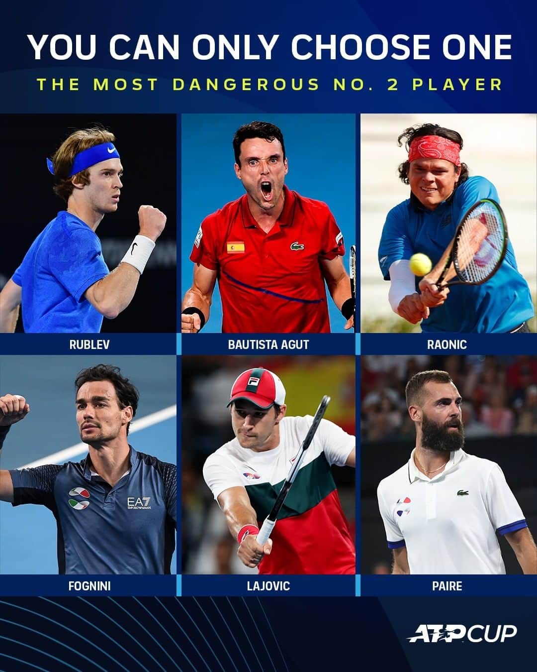 ATP World Tourさんのインスタグラム写真 - (ATP World TourInstagram)「A key part of every @atpcup team 🔑 Which No. 2 player will do the most damage? ⬇️」1月28日 2時52分 - atptour