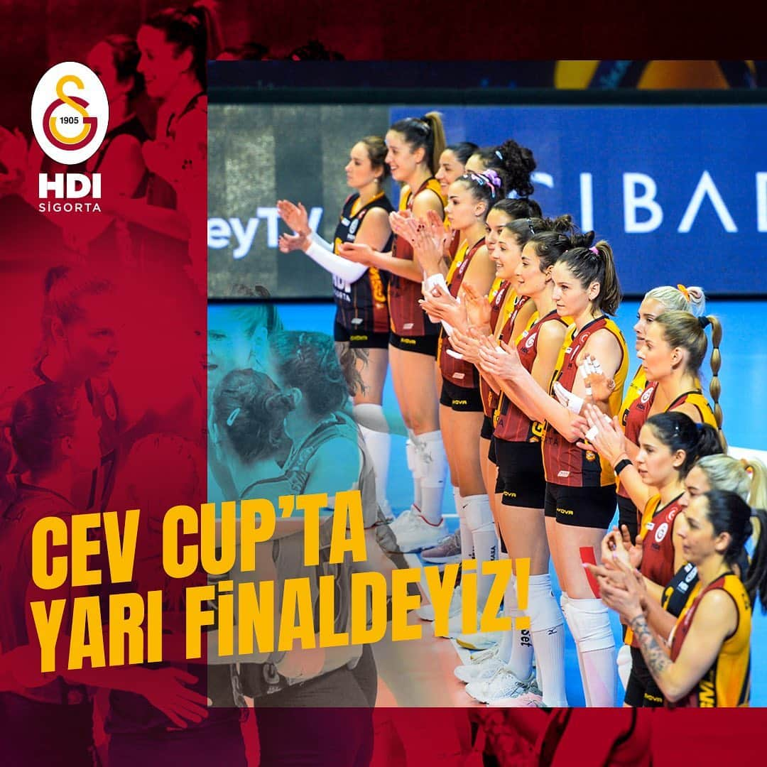 ガラタサライSKさんのインスタグラム写真 - (ガラタサライSKInstagram)「Yarı finaldeyiz! 💪  Galatasaray HDI Sigorta Kadın Voleybol Takımımız, Dresdner'ı 3-1 mağlup ederek #CEVCup'ta yarı finale yükseldi. Tebrikler #BizimTakım! 👏」1月28日 3時05分 - galatasaray