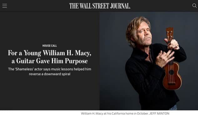 ウィリアム・H・メイシーのインスタグラム：「Check out this very nice interview by Marc Myers in the WSJ.」