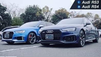 田中大貴のインスタグラム：「Audiファンの皆様  RS3とRS4の秀逸感 400馬力と450馬力  みなさん、どちらを選びます？  クアトロの4WDシステムと7速Sトロニック、RSスポーツエグゾーストパノラマRR、ご堪能下さい  https://youtu.be/vN1gRyXdB-U  #アウディ #クアトロ #rs3  #rs4 #クルマ」