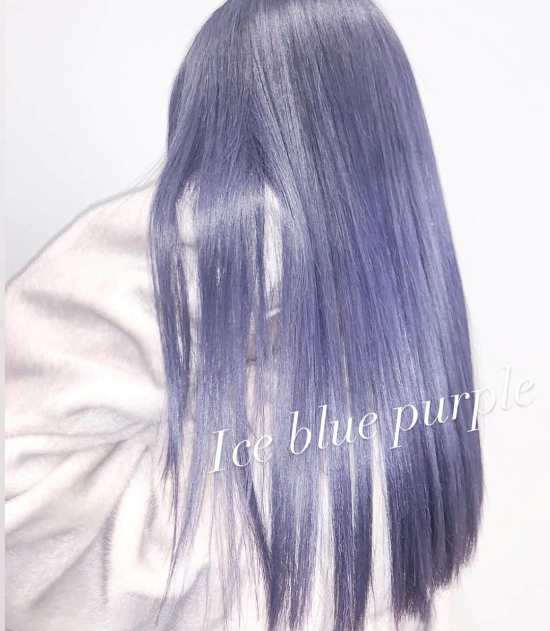 原涼香のインスタグラム：「𝙄𝙘𝙚 𝙗𝙡𝙪𝙚 𝙥𝙪𝙧𝙥𝙡𝙚 🦋 毎回リピートしてくださるので 色落ちもとっても綺麗❤︎ ㅤㅤㅤㅤㅤㅤㅤㅤㅤㅤㅤㅤㅤ」