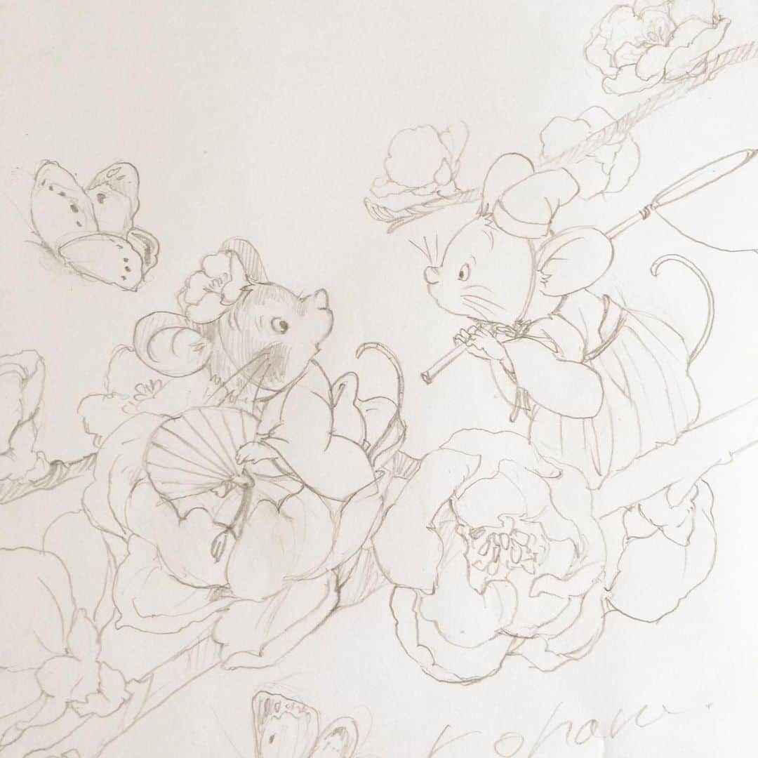 イラストレーター山崎牧子さんのインスタグラム写真 - (イラストレーター山崎牧子Instagram)「ひな祭りイラスト スケッチ #ひな祭り#スケッチ#イラストレーター#下絵#春#artwork#sketch#spring#illustration」1月28日 10時25分 - makiko.inatome