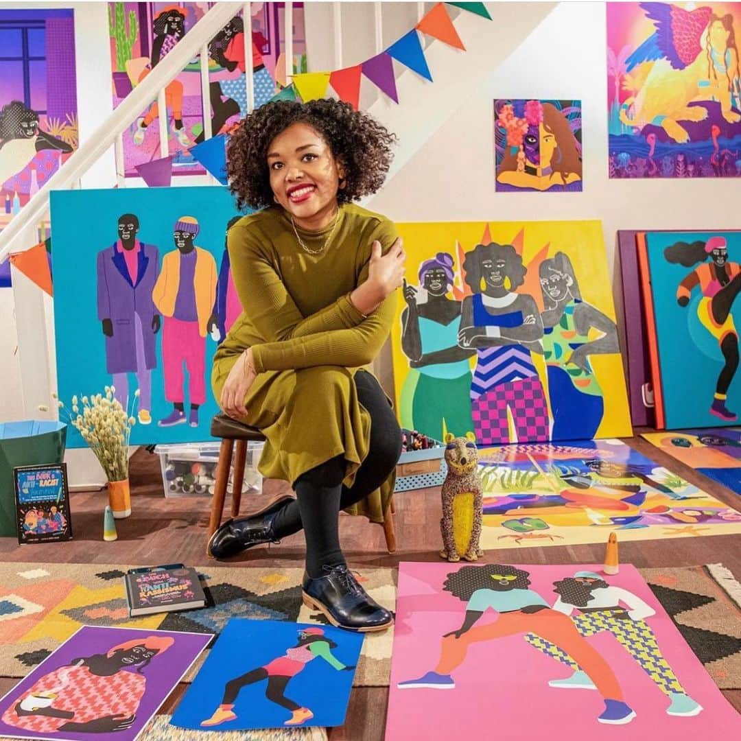 のインスタグラム：「Meet artist and entrepreneur Aurélia Durand who describes her artwork as “joyful, proud and empowered- a united community whose destinies are intertwined. These colorful personalities present the unified voice of a global community whose hopes, dreams, and desires envision an inclusive future for all.” #forwomenwhomeanbusiness #womensoxfords」