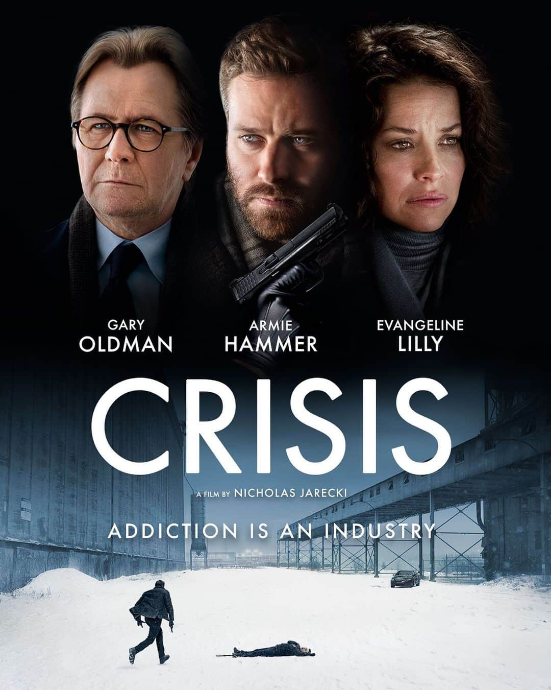 エヴァンジェリン・リリーのインスタグラム：「I am proud to be a part of a hard-hitting thriller that tackles the issues that surround an industry that profits from addiction (and proud to be in this poster with #GaryOldman. 😍)  In theaters Feb 26  Digital release Mar 5  @crisismovie #crisismovie #opioidcrisis #opioidaddiction #thriller #BigPharma #movierelease」