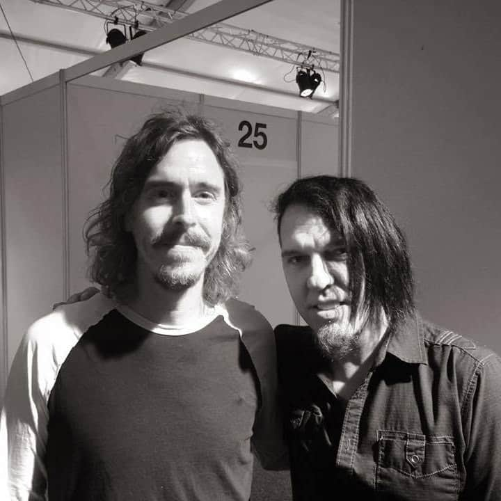 Queensrycheさんのインスタグラム写真 - (QueensrycheInstagram)「#tbt - Casey hanging with Mikael Åkerfeldt of Opeth in Dessel, Belgium (June 2017) 🤘 #queensryche #throwbackthursday #belgium🇧🇪 #caseygrillo #case #kickassdrummer #mikaelåkerfeldt #opeth #guitarist #leadvocalist #friends」1月28日 23時15分 - queensrycheofficial