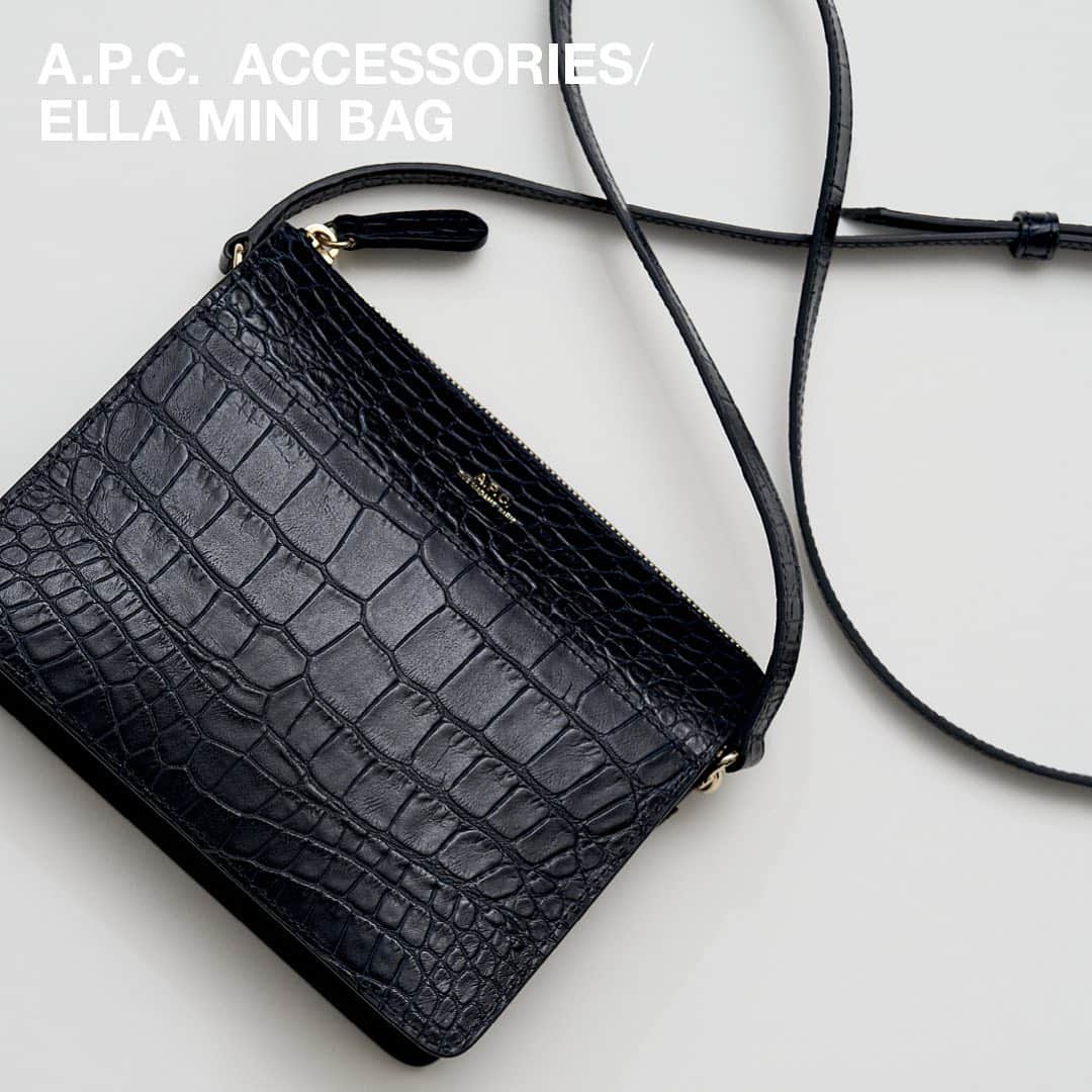 アーペーセーのインスタグラム：「A.P.C. ACCESSORIES FW20 ⠀ ⠀ The Ella Mini bag in crocodile motif. ⠀ ⠀ Available in stores and at apc.fr⠀⠀ ⠀ #APC #APCaccessories #APCbag #APCFW20⠀」