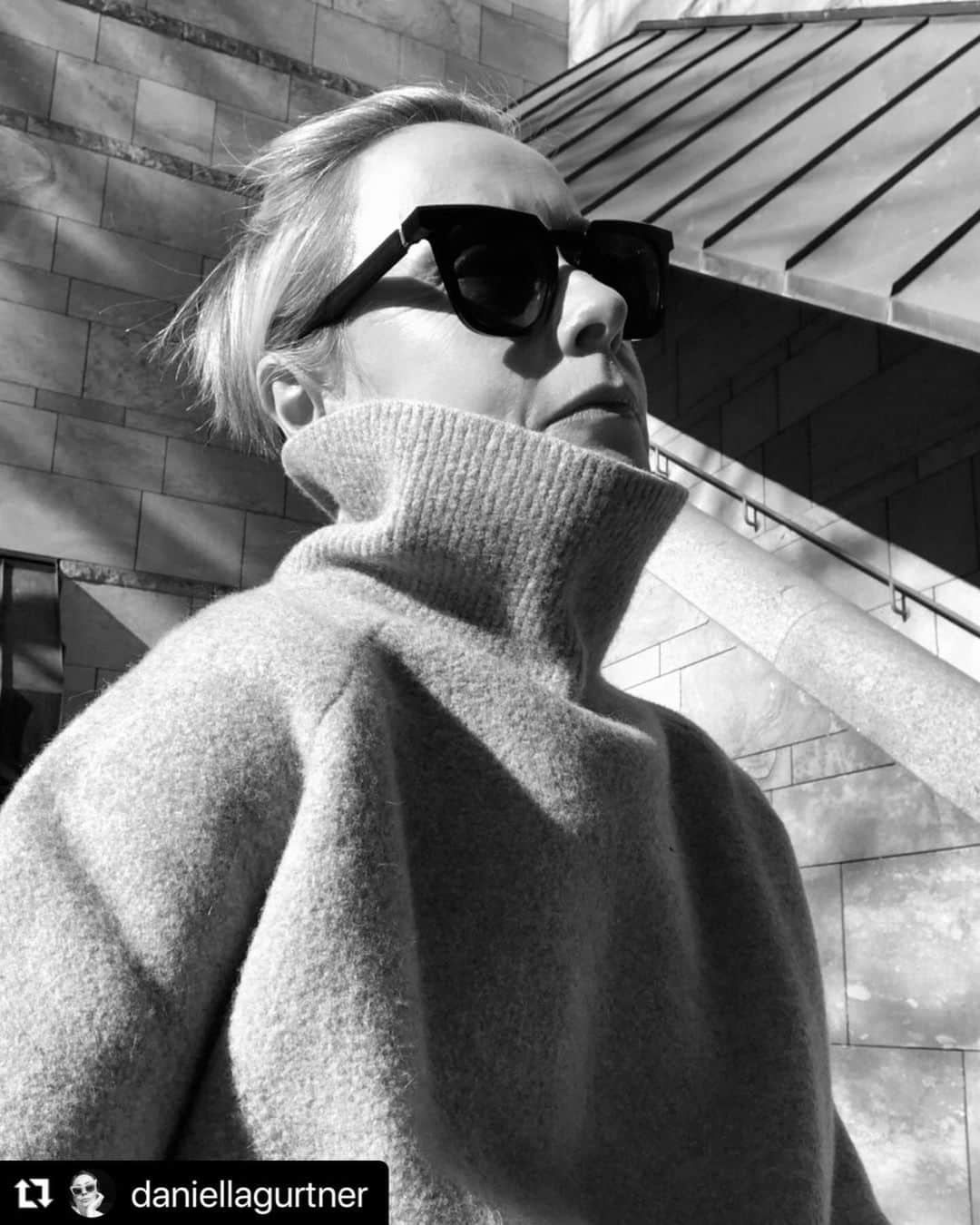 MYKITA SHOP TOKYOのインスタグラム：「ファッションディレクターの @daniellagurtner さんが愛用してくださっているサングラスは、MMRAW008 Raw Blackです。エッジの効いたフォルムが特徴的なモデルです。 Fashion director @daniellagurtner wearing “MMRAW008” Raw Black. This model is characterized by its edgy form.  — #MYKITA #mykitamaisonmargiela  #maisonmargiela  #daniellagurtner」