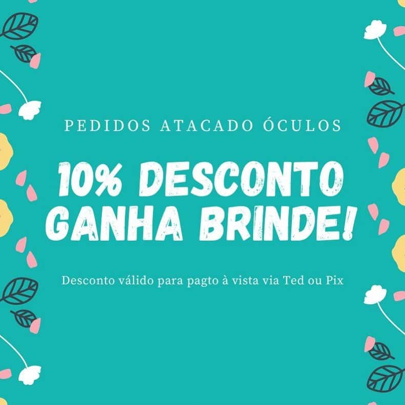 Vestidosのインスタグラム：「🔉Têm DESCONTO + BRINDE para pedidos de atacado de óculos! 🥳📦💰🥳 Desconto válido para pagamentos via Ted ou Pix 😉」