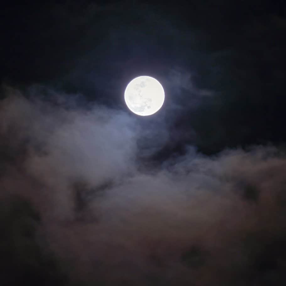 KAGAYAさんのインスタグラム写真 - (KAGAYAInstagram)「ほのかに色づく雲のベールをまとい、十六夜（いざよい）の満月が姿をあらわしました。（今撮影） 満月の瞬間まであと8時間ほどですが、ほぼまんまるに見えますね。 今日もお疲れさまでした。 #moon」1月28日 20時23分 - kagaya11949