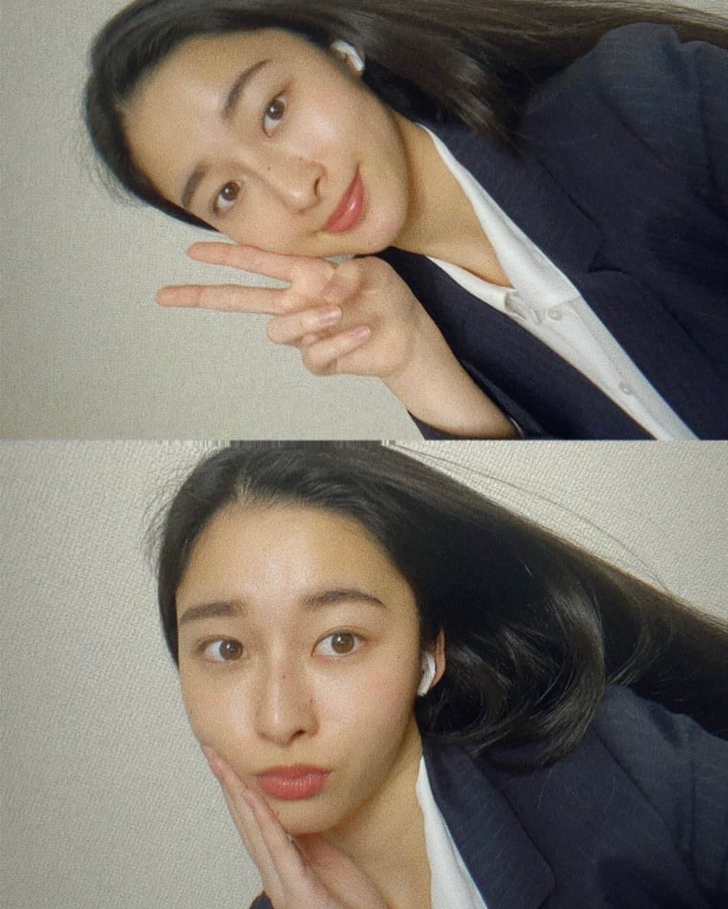 西山なずなのインスタグラム：「久しぶりにスーツを着たよ ✌︎」