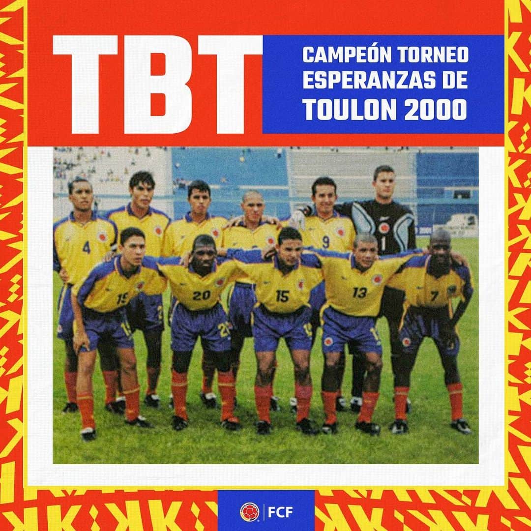 サッカー コロンビア代表チームのインスタグラム：「#TBT  Hoy recordamos el primer título de nuestro nuevo D.T. @oficialreinaldorueda al mando de una Selección Colombia, el Esperanzas de Toulon 2000  #VamosColombia 🇨🇴」