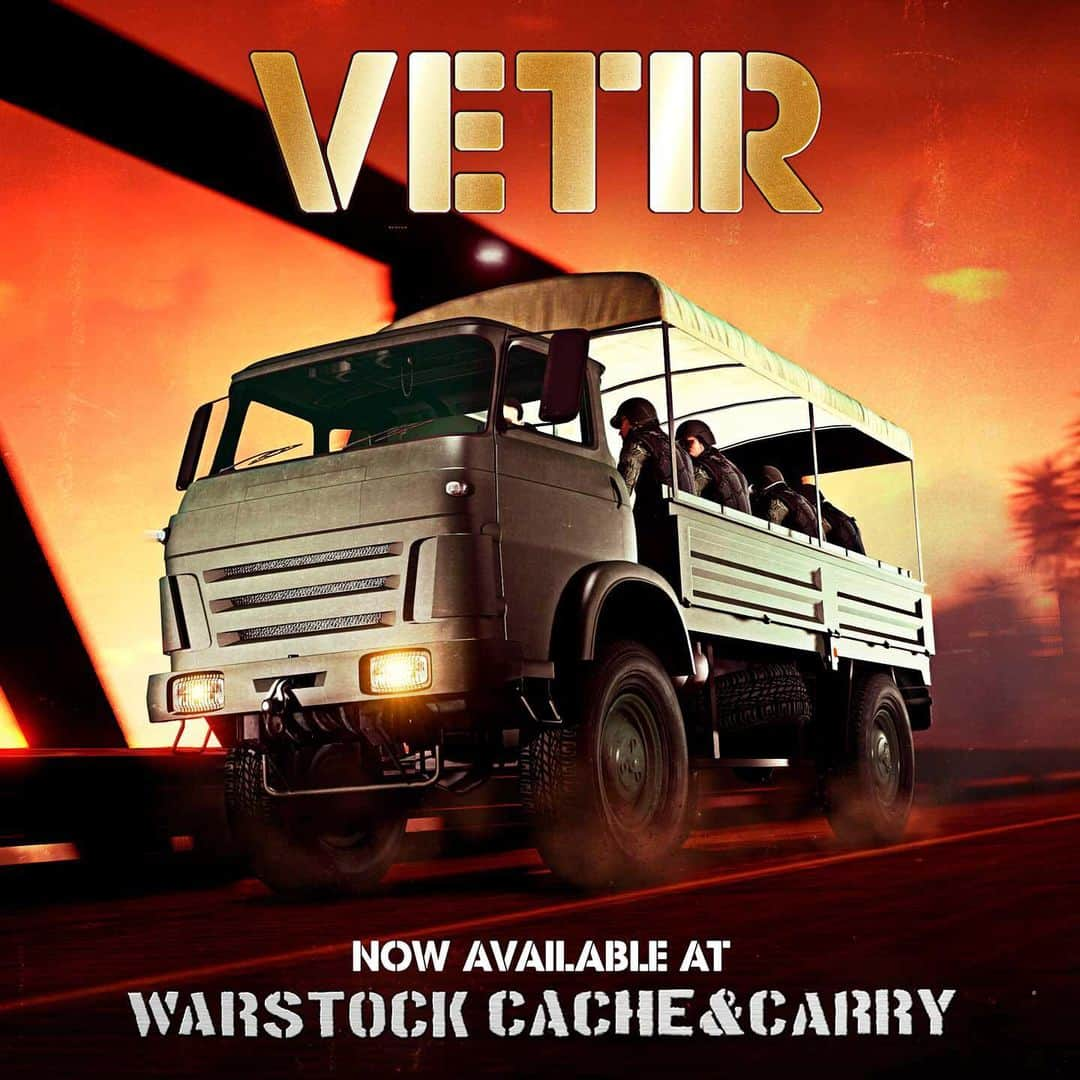 ロックスター・ゲームズさんのインスタグラム写真 - (ロックスター・ゲームズInstagram)「The cavalry has arrived: The Vetir, a military transport truck with enough space in the bed to bring the platoon along with you. Now available for civilians to purchase from Warstock Cache & Carry.  Plus Double Rewards on The Diamond Adversary Series, tripled payouts for all MOC missions and more in GTA Online this week.  Visit the link in our bio to learn more at the Rockstar Newswire.」1月29日 1時47分 - rockstargames