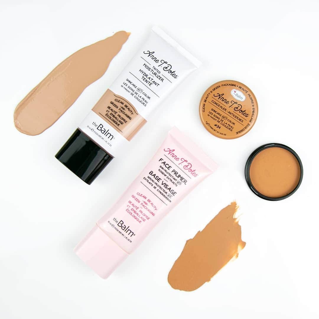 the Balmのインスタグラム：「The perfect trio. Working from home? Running to the grocery store? Three everday products to keep your skin feeling hydrated and protected without all the 🍰   #thebalm #thebalmcosmetics #cleanbeauty #beauty #glam #complexion」