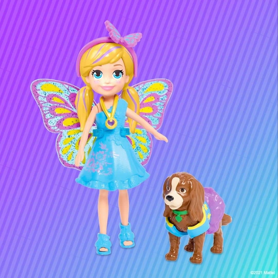 Mattelさんのインスタグラム写真 - (MattelInstagram)「With Polly and pup, a new adventure is just a costume change away! 👱‍♀️🐶 Each set comes with 4 matching fashions each, for #PollyPocket and her puppy friend.」1月29日 2時00分 - mattel